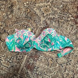 Lilly Pulitzer Pink and Green Bikini Top size 2 worn once